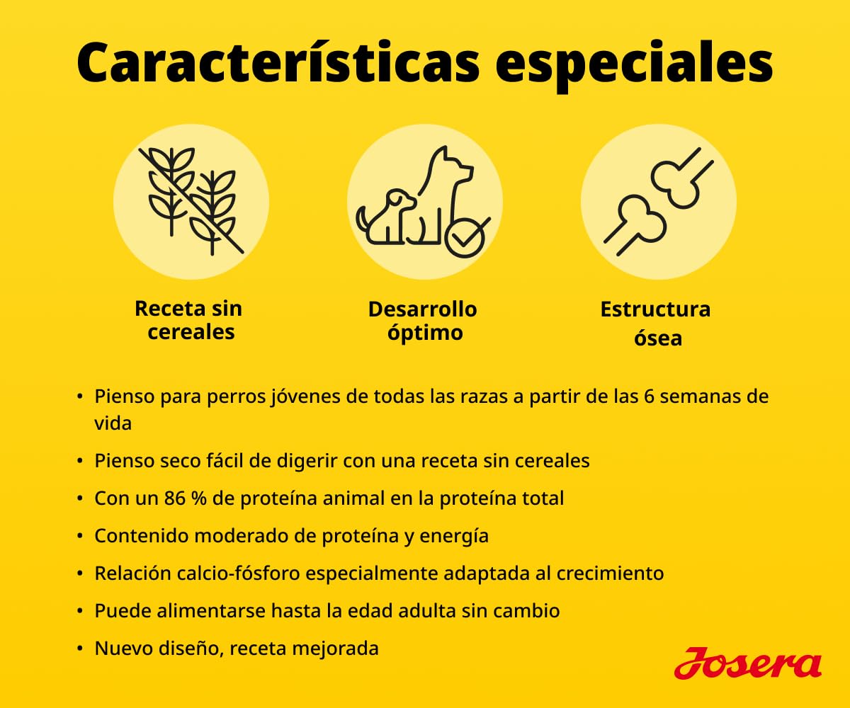 JOSERA YoungStar (1 x 12,5 kg) | Junior | Pienso seco Pollo y Patata para Perros en Crecimiento de Razas Medianas y Grandes | para una nutrición óptima | sin Cereales