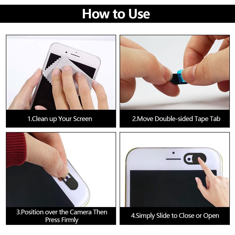 50 Pezzi Copri Webcam, Webcam Cover Slider, Ultra Sottile Camera Cover, per Computer Portatile, Computer, Smartphone, Tablet, Protezione Efficace per la Vostra Privacy