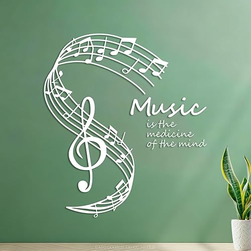 Stickers gravés La musique est un remède pour l'âme 54.6x61.6cm