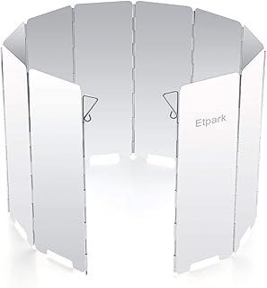 Etpark 風除板 ウインドスクリーン 折り畳み式 防風板 アルミ製 10枚 延長版 軽量 収納袋 付き (風除板)