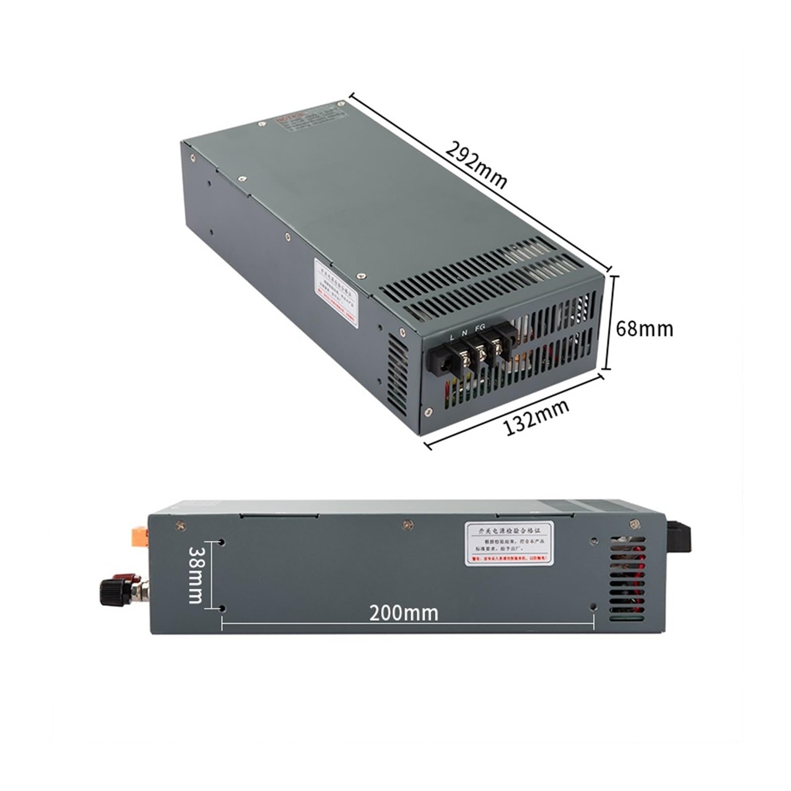 1000W 1200W 1500W 2000W Przemysłowy zasilacz impulsowy Regulowany DC 12V 24V 36V 48V 55V 110V 220V 300V 350V DC Transformator Buck Konwerter do kampera, samochodu, komputera, laboratorium(110V,2000W)