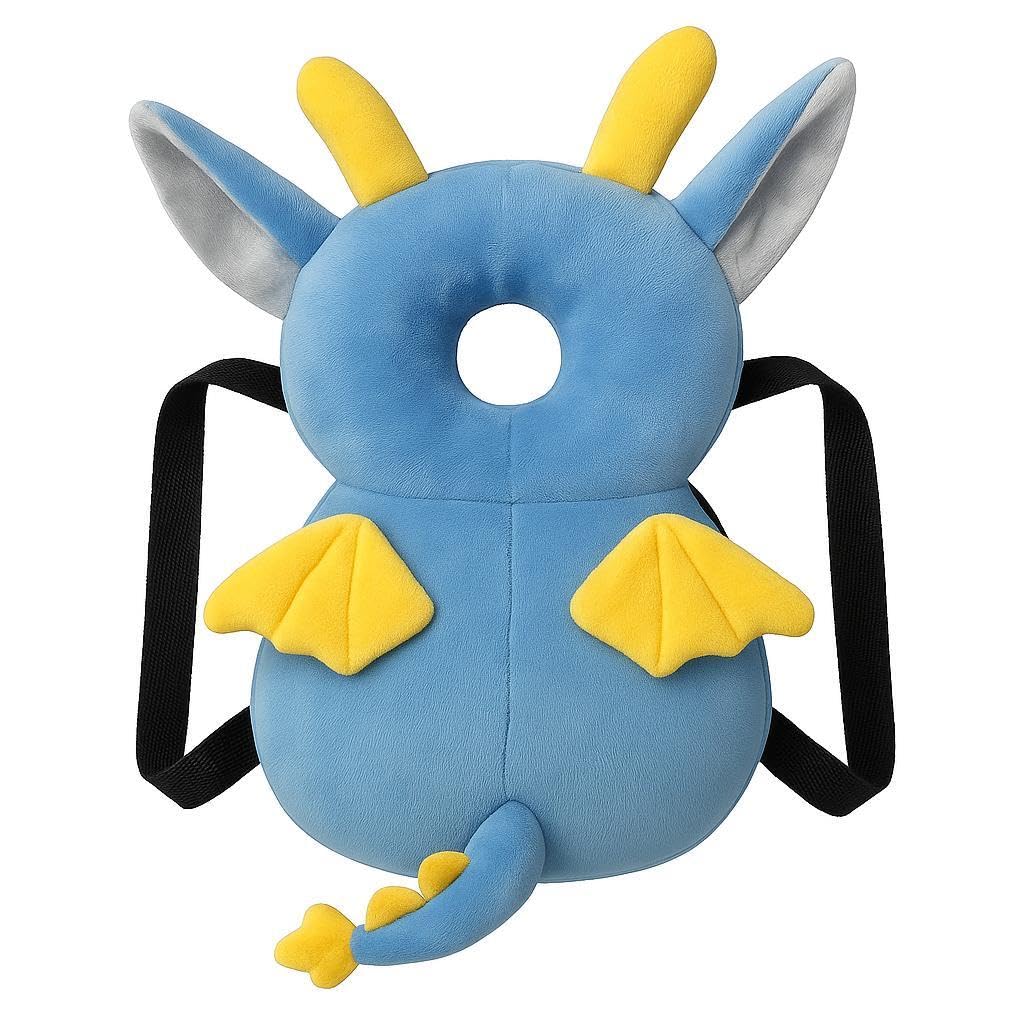 “DragonGuard Baby Head Protector – Cute Plush Dragon Safety Backpack Plush Toy Early Learning Cushion for Babies Head Protection, Anti-Fall Pillow with Adjustable Straps (Blue & Yellow)”-image-5