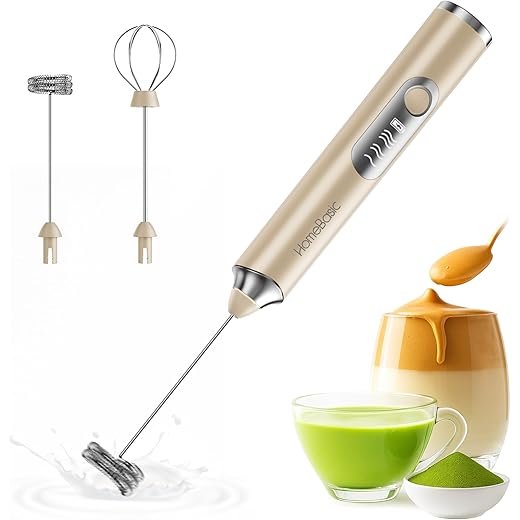 HOMEBASIC 3 Speed Electric Milk Frother Handheld Foam Maker