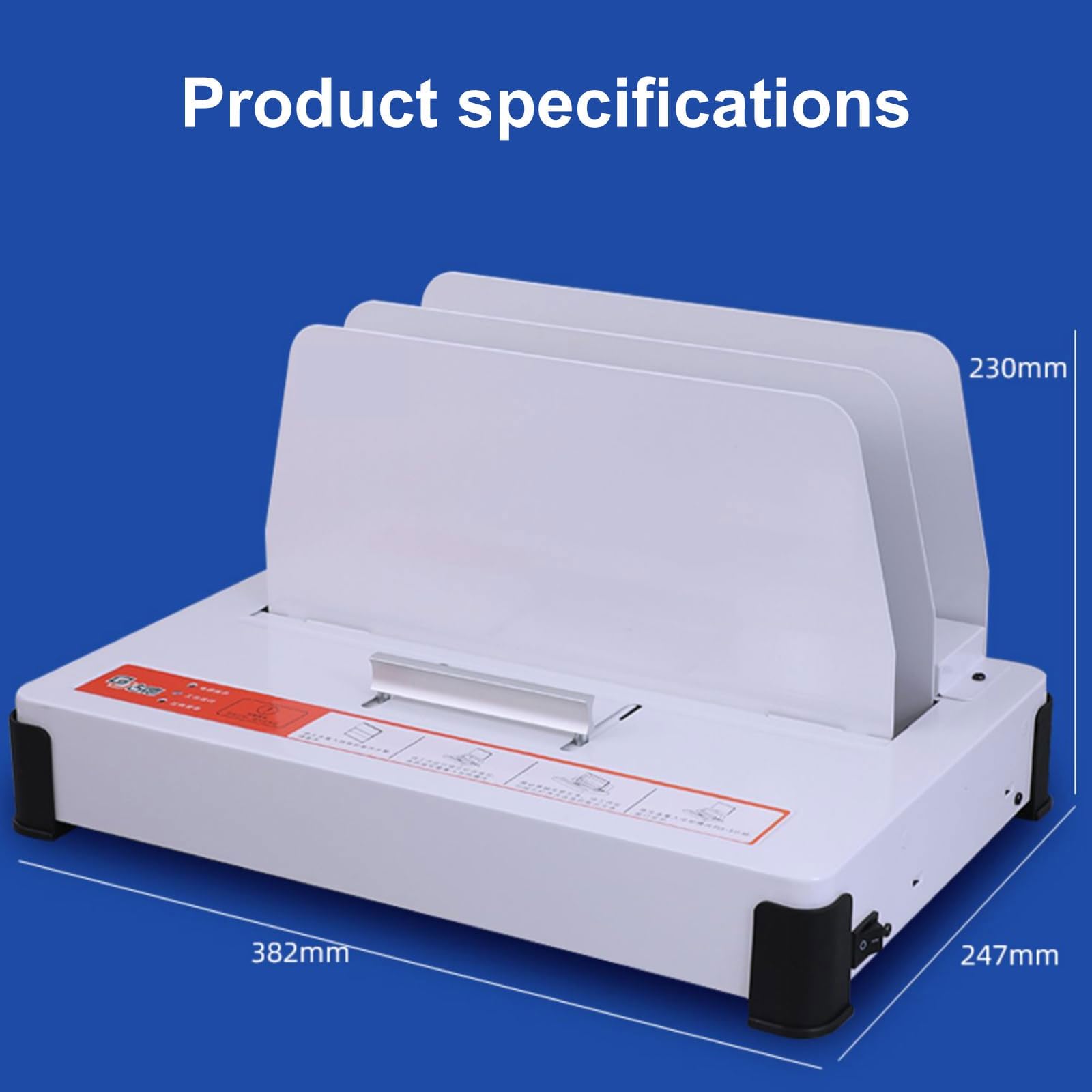 Máquina de Encuadernación Eléctrica para Papel A5, A4 y A3; Encuadernadora | Grosor máximo de encuadernación de 50 mm, soporte de hasta 500 hojas, deflector de sujeción automática