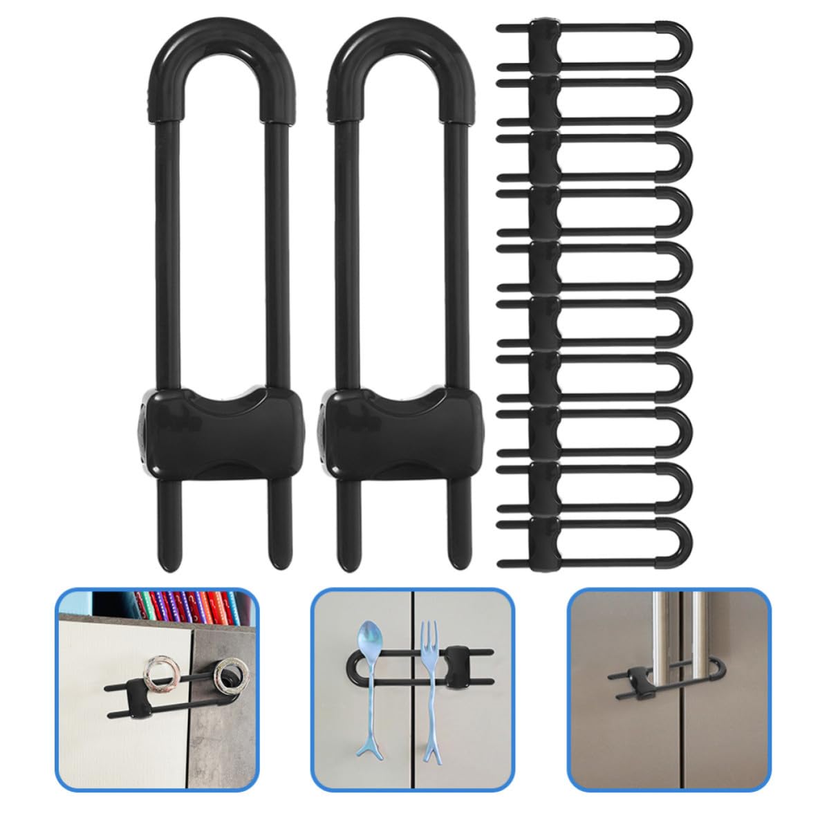 12 Piezas Cerradura de Seguridad para Armarios y Cajones, Abs