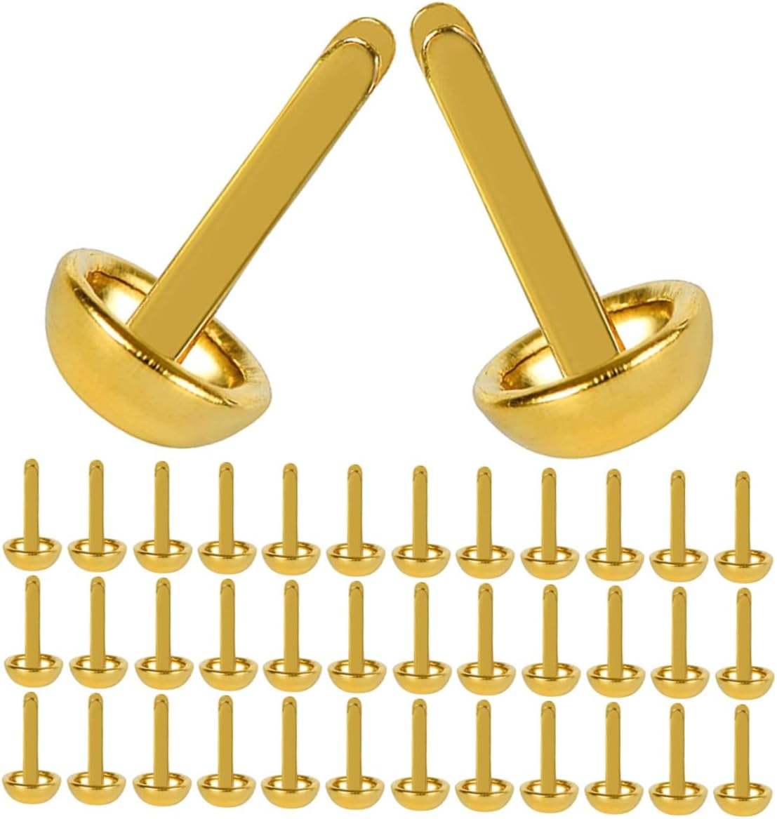 TABLETREANDS 300pcs Round Metal Paper Brads Fasteners for Crafts and School Art Projects, Gold Iron Scrapbooking Pins for DIY Paper Craft Supplies