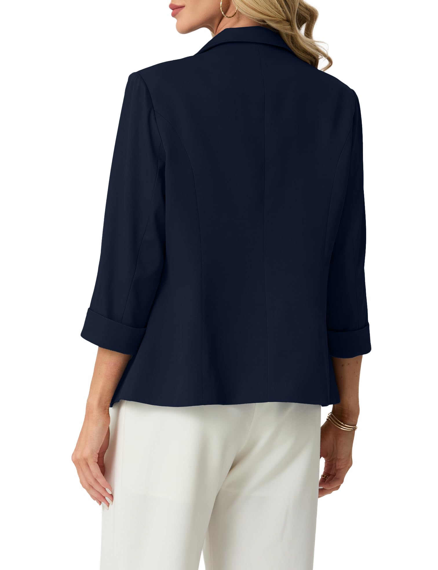 GRECERELLE Blazers pour femme à manches 3/4 – Cardigan élégant formel à revers cranté pour le bureau, le travail, les mariages, vêtements d'extérieur décontractés avec poches, boutons