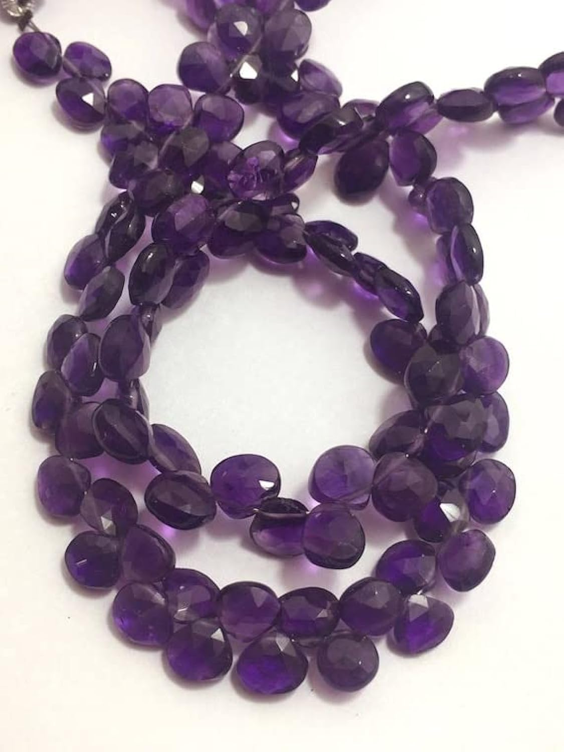 Améthyste perles facettées cœurs 7-8mm de qualité semi-précieuse supérieure