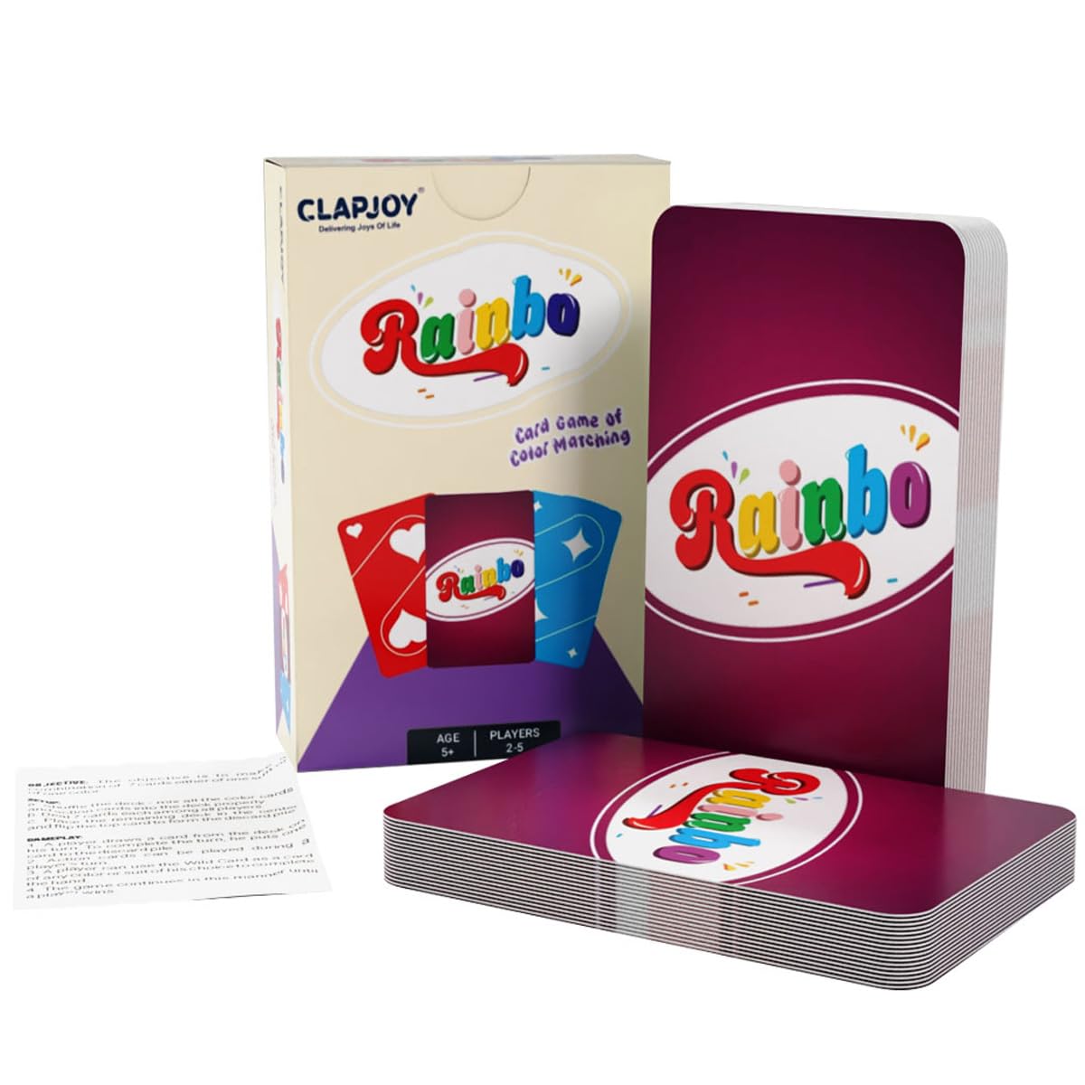 Clapjoy Rainbo Fun Card Game for 5 Years and Above | Family Fun for 2-5 Players | Set of 71 Cards | Color Matching and Sequencing Game (B0DC4695TS) Amazon Price History, Amazon Price Tracker