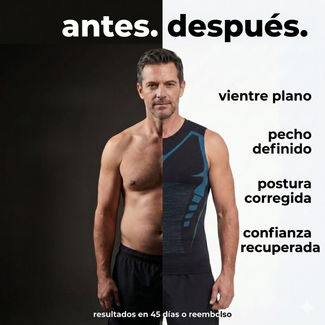 nelyora camiseta reductora hombre,compresión invisible postura S-5XL