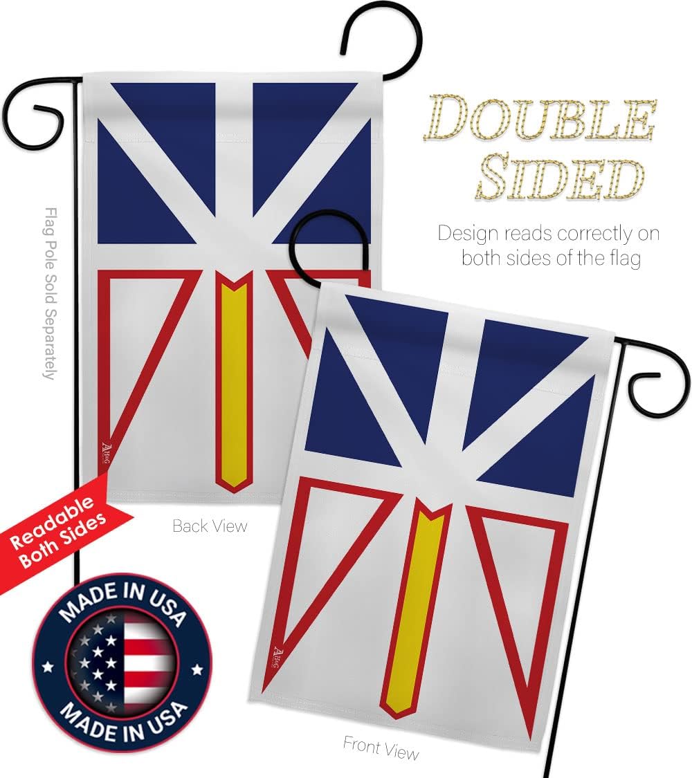 Newfoundland Garden Flag - Regional Canada Provinces Canadian Territories Region Country Particular Area - House Decoration Banner Small Yard Gift Double-Sided Made in USA 13 X 18.5