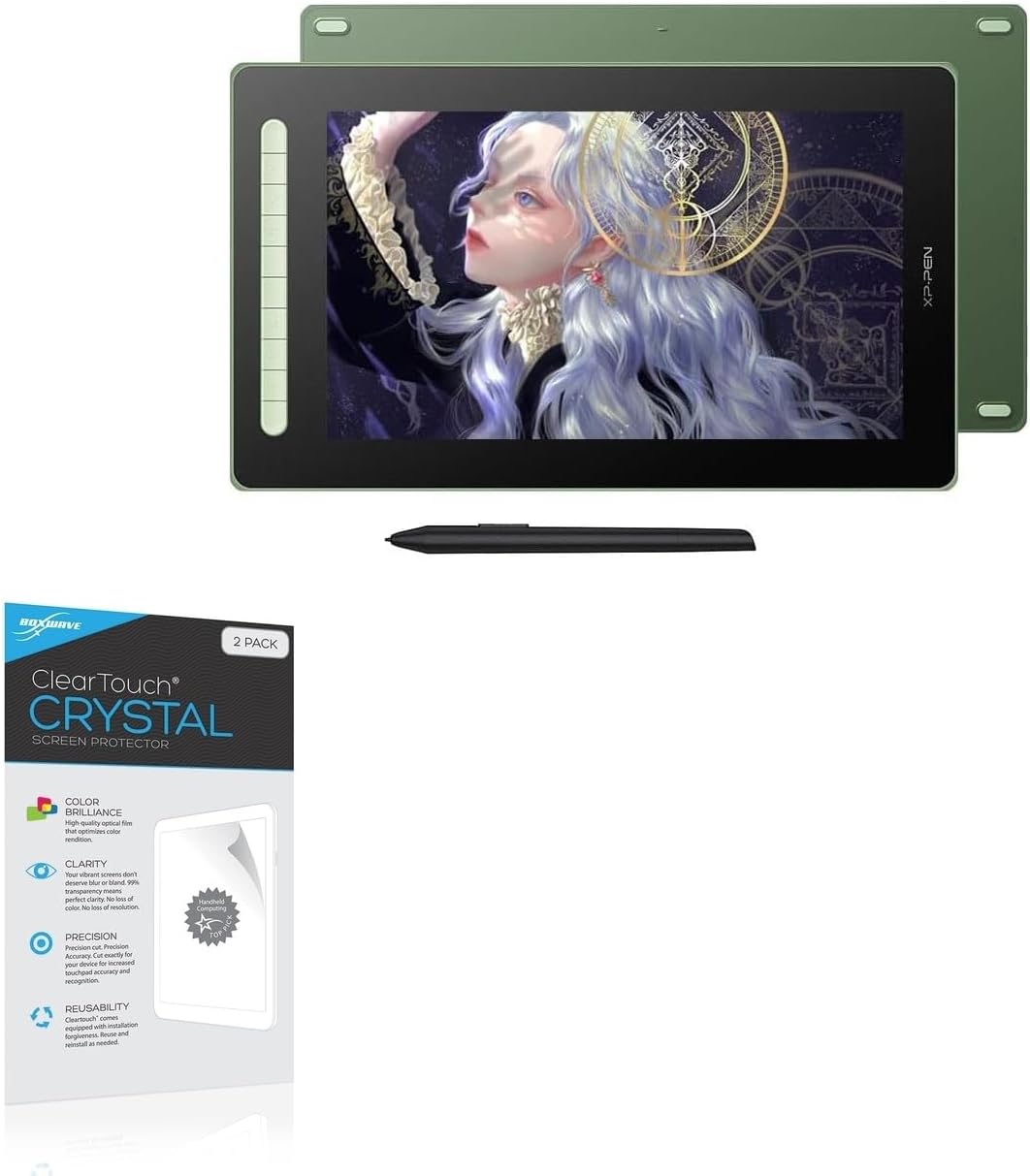 BoxWave Screen Protector Compatible with XP-Pen Artist 16 (2nd Gen) - ClearTouch Crystal (2-Pack), HD Film Skin - Shields from Scratches