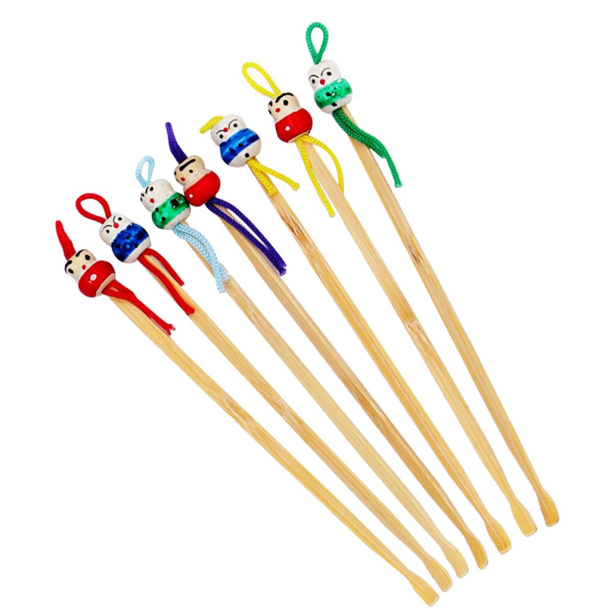 12pcs Cartoon Wooden Earwax Removers Hanging Ear Pickers Adorable Wax Cleaners Set for Safe Ear Care and Wax