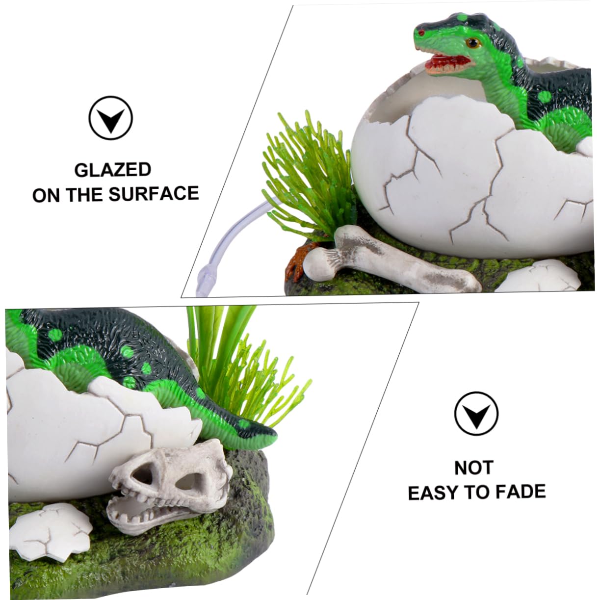 TOYANDONA Decorazione per Acquario in Resina Verde Tana per Animali Acquatici e Pompa di Ossigeno, Accessorio Funzionale per Serbatoio e Arredamento Acquario