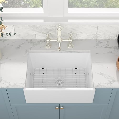 Miniatura 93 de Sarlai - Cerámica de porcelana de fregadero de porcelana, color blanco Blanco,Negro -,Negro estación de trabajo,Blanco estación