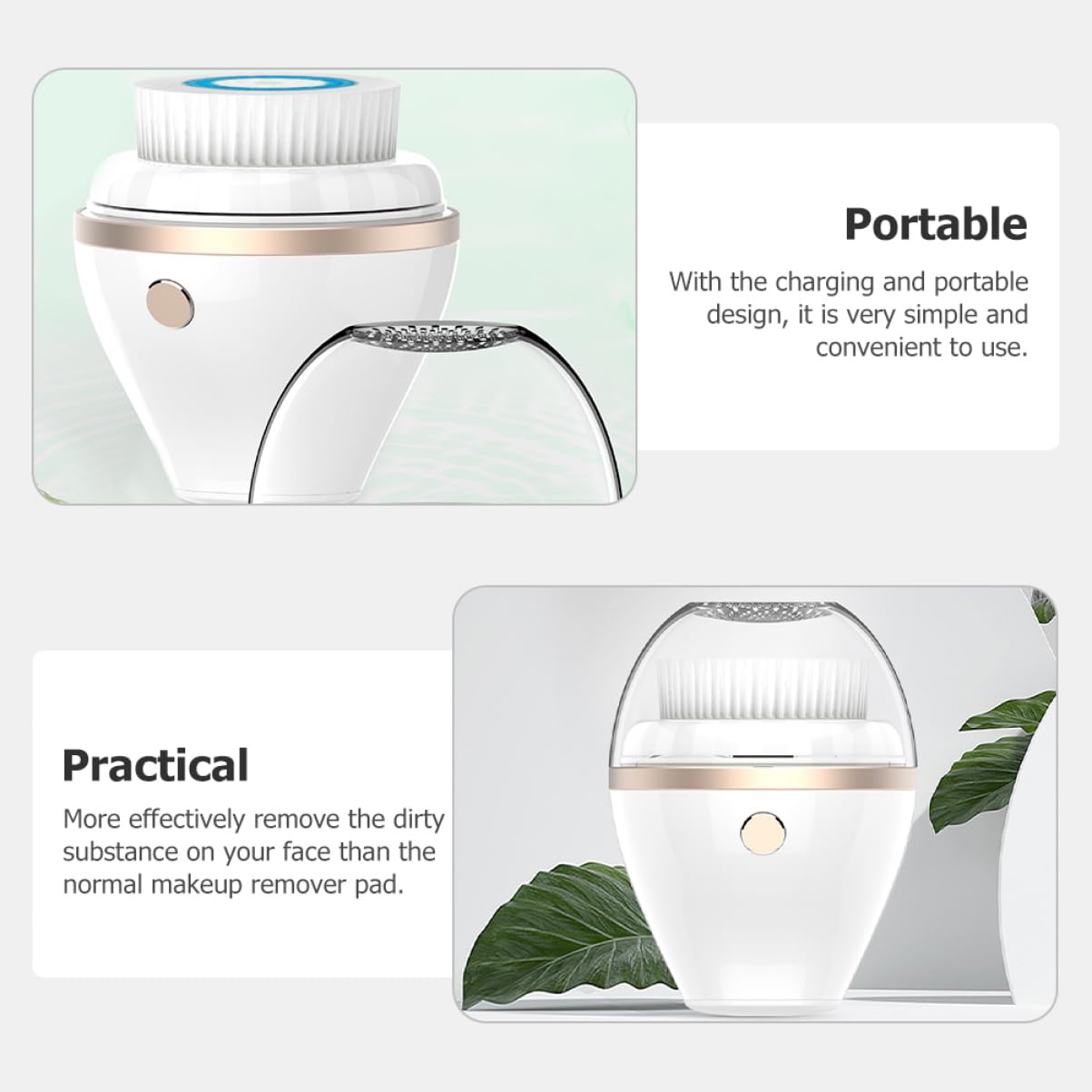 Homoyoyo Cepillo Facial Eléctrico de Limpieza Cabezal Desmontable, Ligero y Duradero, Material Abs para Eliminar Impurezas y Uso Diario en Cuidado Facial