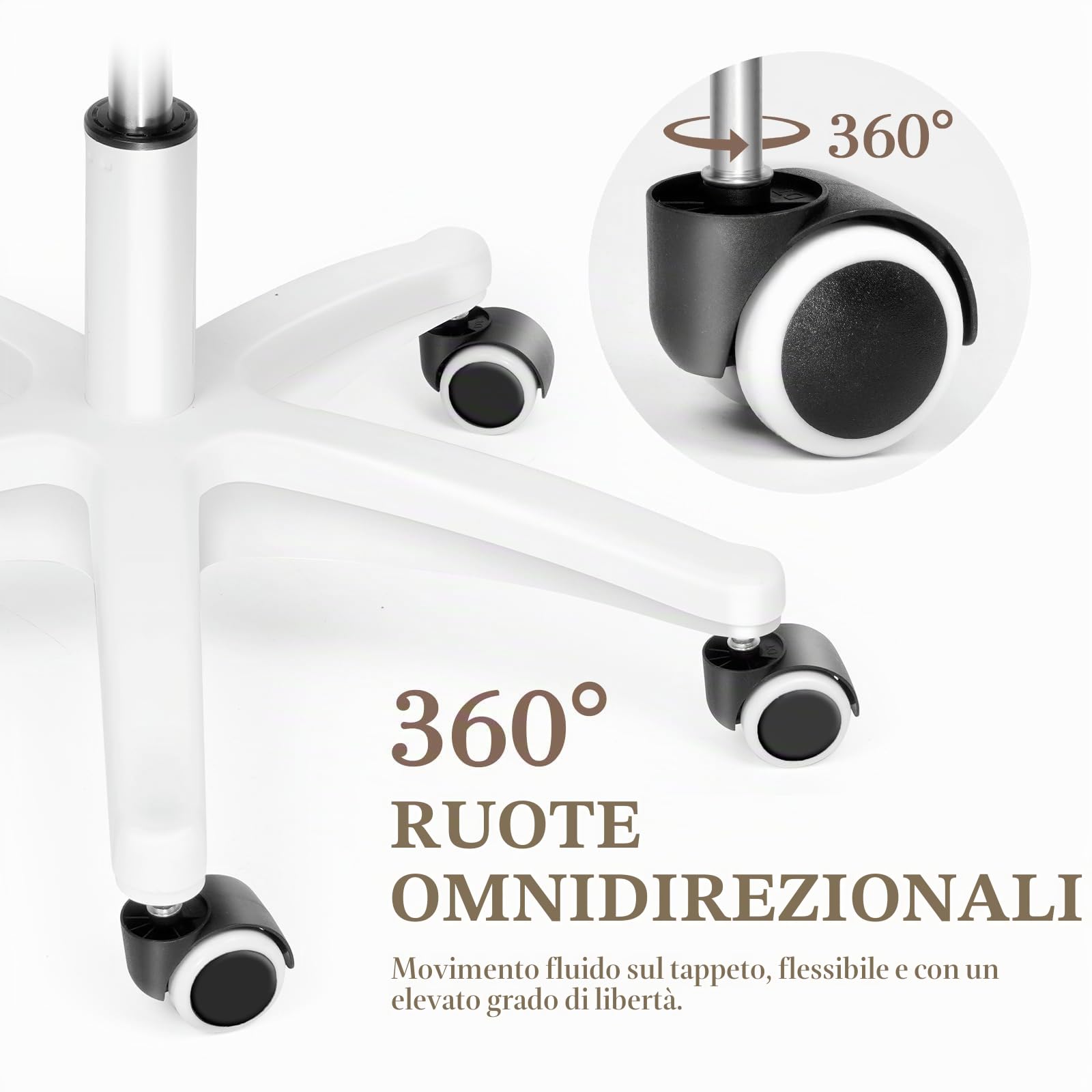 Sedia da ufficio carina - Sedia da lavoro regolabile, moderna e confortevole, girevole a 360°, schienale medio, adatta per l'ufficio domestico e il soggiorno
