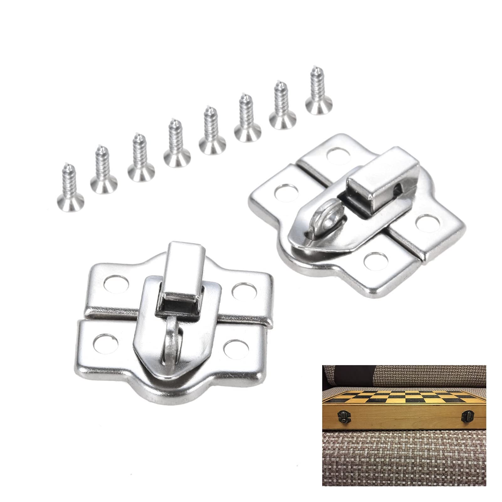 Amazon.co.jp: ハードウェアヒンジヒンジ  20pcsジュエリーボックスギフトワインの木製箱ケースクッキースーツケーススーツケースハッシュフックはネジロック26 * 28mmでロックできます :  DIY・工具・ガーデン
