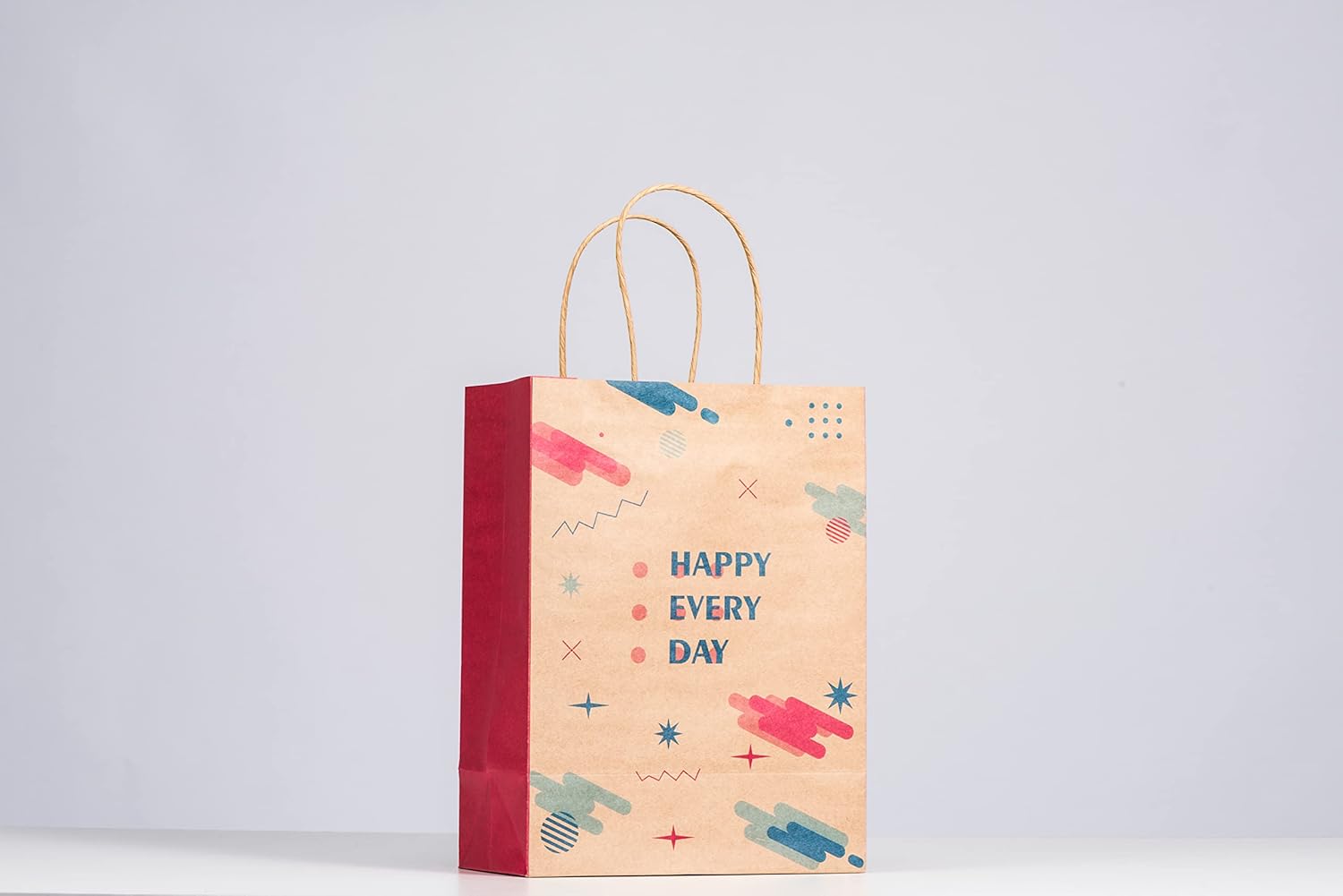 Brown Kraft Paper Bags with Handles Bulk, 5.9"x3.2"x8.3" 100Pcs Paper Gift Bags with Handles Bulk, Paper Shopping Bags, Kraft Bags