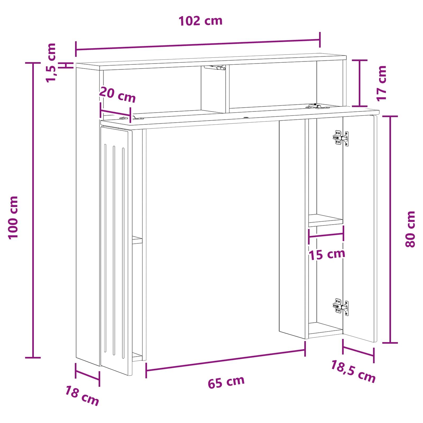 vidaXL Kaminumrandung Schwarz 102 x 18 x 100,5 cm Holzwerkstoff, Wohnzimmer, Schlafzimmer, Flur, U-förmiger, moderner Kaminrahmen, dekorativer, platzsparender Wohnaccessoire