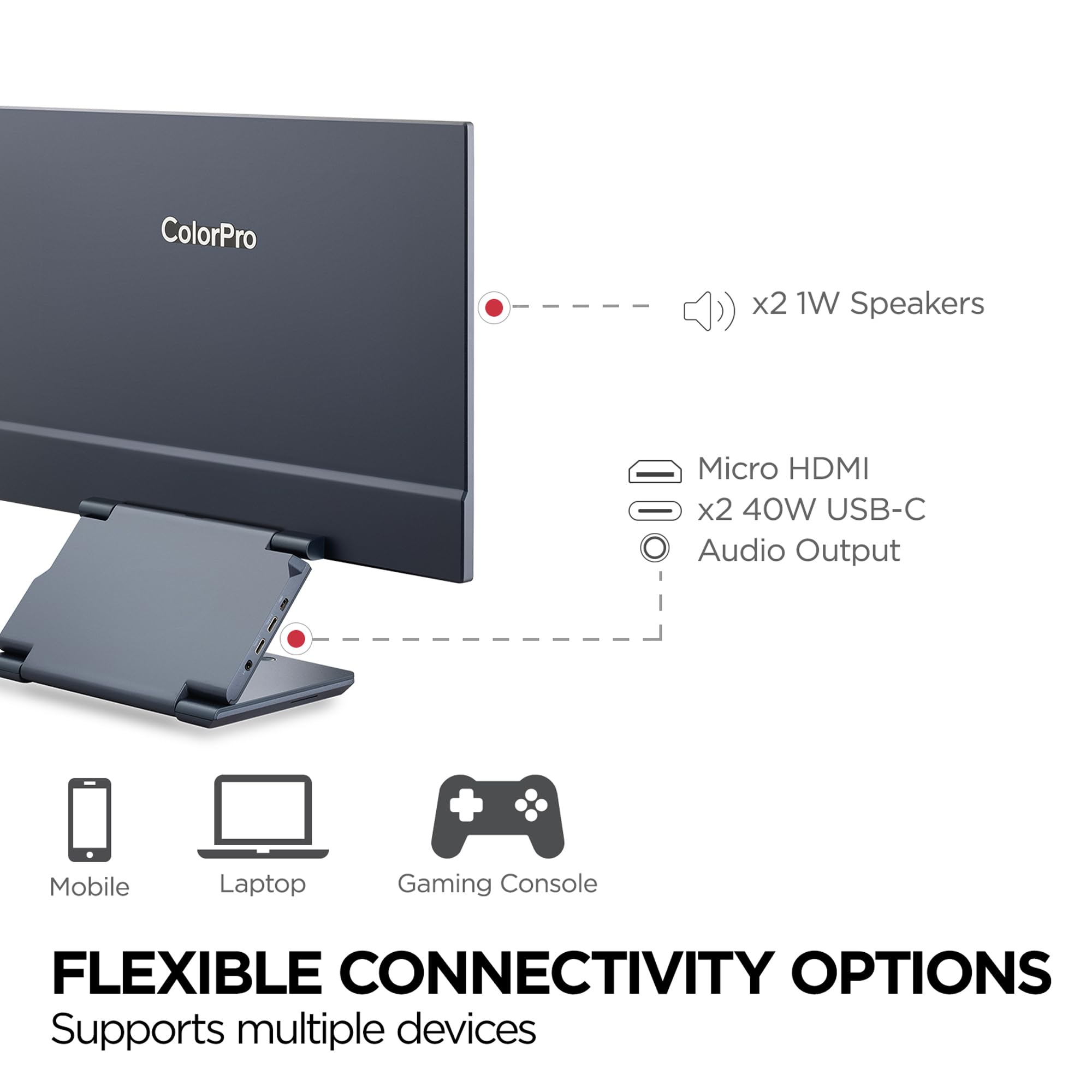 ViewSonic VP1656 15.6 Inch 1200p ColorPro Monitor IPS Display with Pantone Validated Color Accuracy for Immersive Second Screen Productivity Advanced Ergonomics 40W USB-C and Micro HDMI Input product thumbnail 7