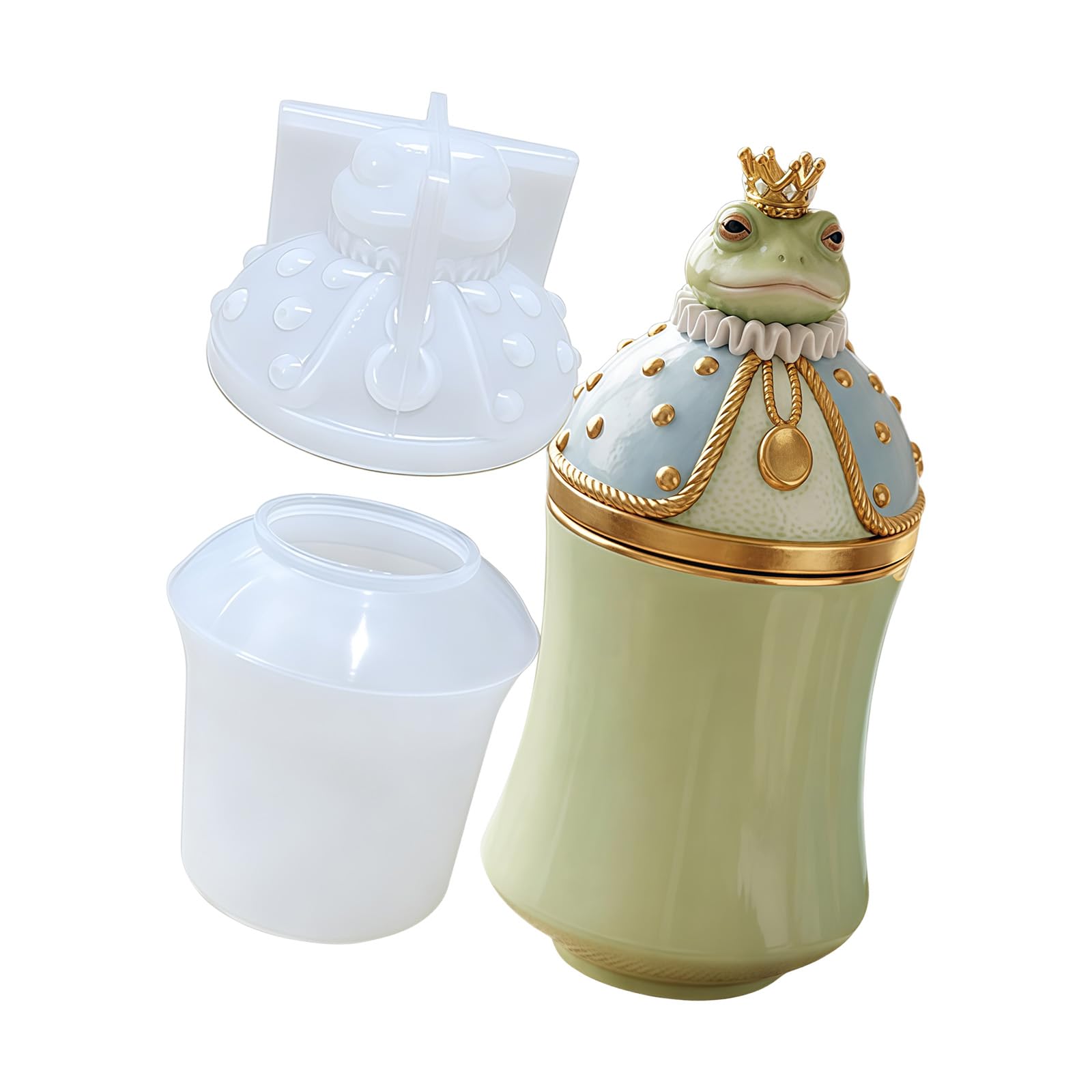 BWANGIAO Animal Embossing Silicone Candle Resin Jar Mould With Lid Easy Demolding For Making Candle Container Epoxy Resin