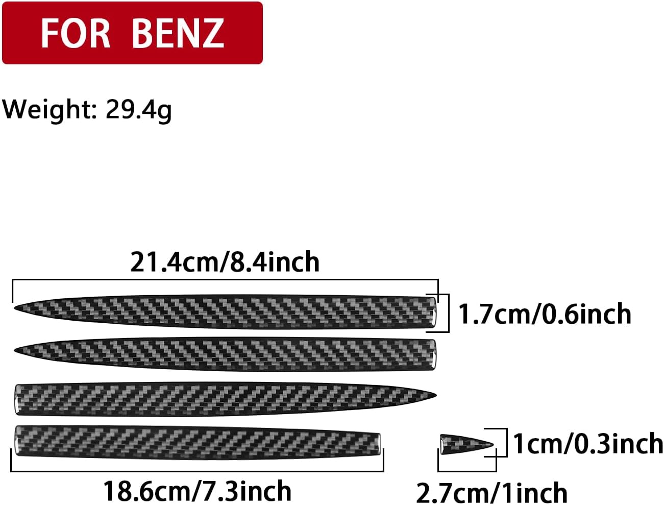 Carbon Fiber PC Vinyl Cover Trim Sticker Accessories Decoration Compatible with Mercedes-Benz S-Class, Maybach S-Class (2013-2020) (Door Handle 03)