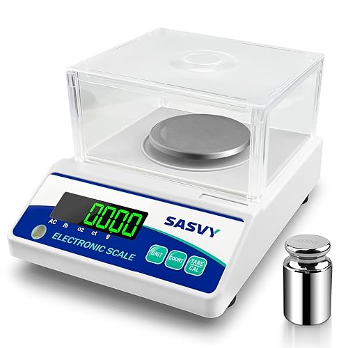 Báscula de laboratorio 17.64 oz x 0.00 oz Escala científica gozctlb Balanza analítica electrónica digital de alta precisión para joyería, cocina,