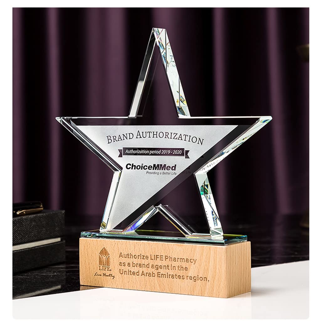Buy Starshaped Crystal Trophy, Custom Engrave Trophies, Personalized