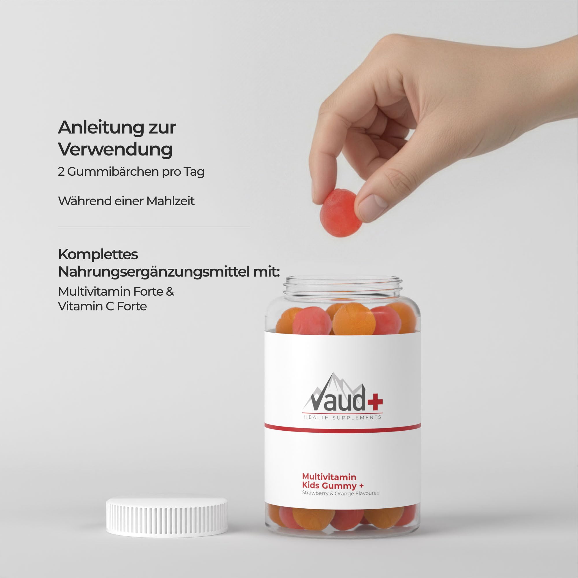 VAUD Kinder Multivitamin Gummys – Vitamin C, D, A & Zink – ohne Gelatine