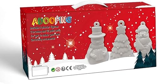 Miniatura 4 de Schuang Pinta tus propias figuras, decora tu propio juego de pintura, kit de manualidades de yeso para niños (árbol de Navidad, Papá Noel, muñeco de