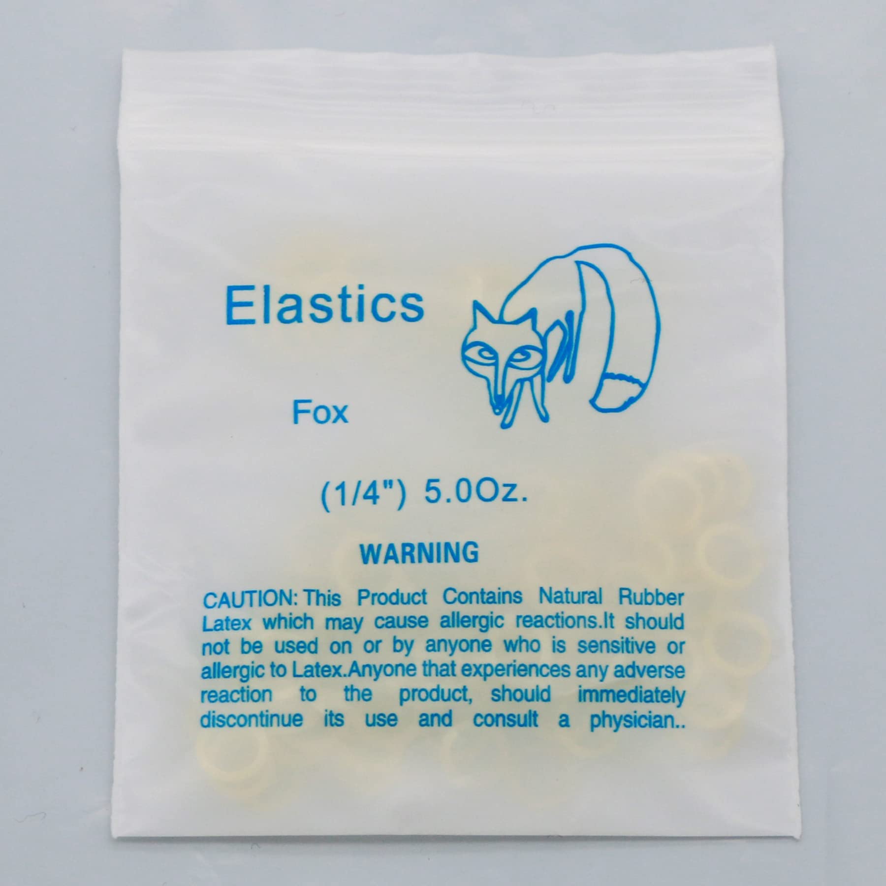 10 Packungen/1000 Stück zahnärztliche kieferorthopädische Gummibänder aus Latex (10 Beutel-Fox-1/4-5 oz)