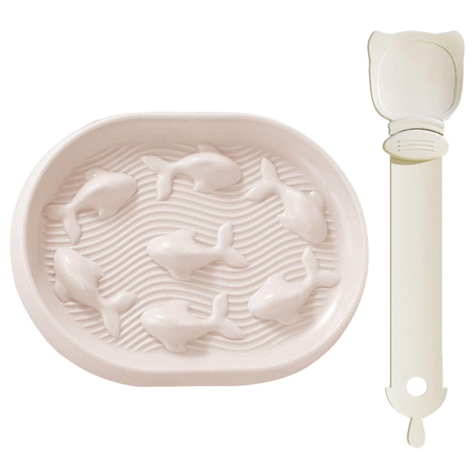 EJUFNS 1 Cat Slow Food Bowl And Piece Feeder, Anti-Choking And Deceleration Design, Maze Groove Structure, Fun Eating Method, Pet Supplies.