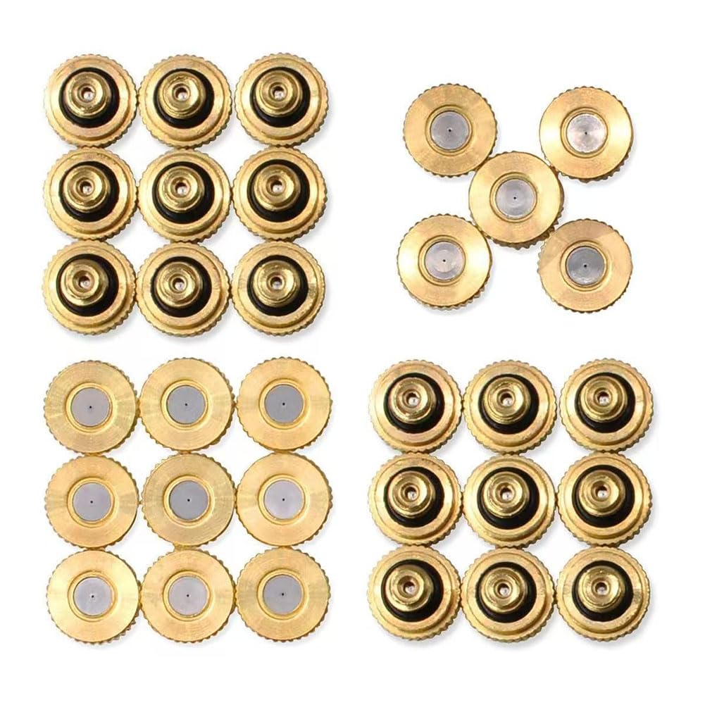SXITHGKDW Misting Nozzles 10/24 UNC,Brass Misting Nozzles for Greenhouse Landscaping Humidification, Low Pressure Atomizing Misting Sprayer 50pcs 0.8mm