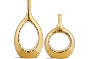 Elegant Gold Ceramic Vase Set