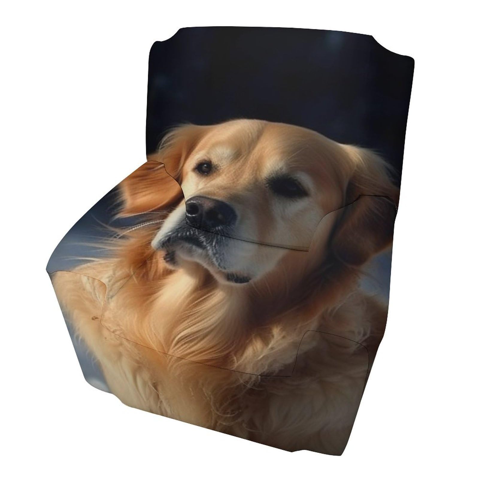 Housse de canapé Golden Retriever extensible de 81 à 119 cm pour fauteuil standard et inclinable