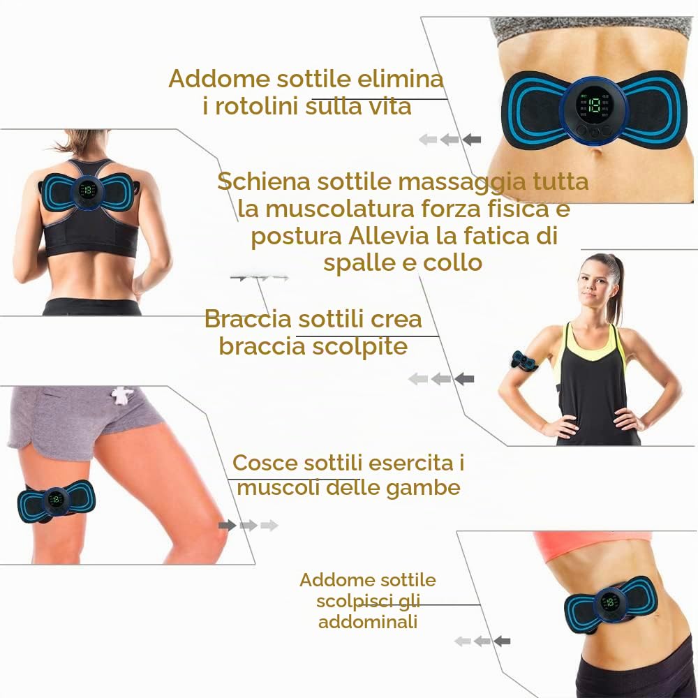 Massaggiatore Piedi, EMS Elettrico Portatile per la Circolazione Sanguigna e il Sollievo dal Dolore Muscolare Elettrostimolatore per Addominali Glutei Braccia Gambe Uomo Donna