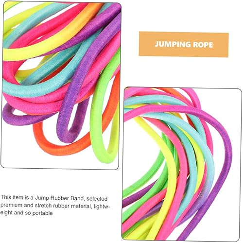 Miniatura 5 de HEALLILY 2Pcs Jump Rope Rubber Skipping Rope Elastic Fitness for Outdoor Exercise Coordination Training