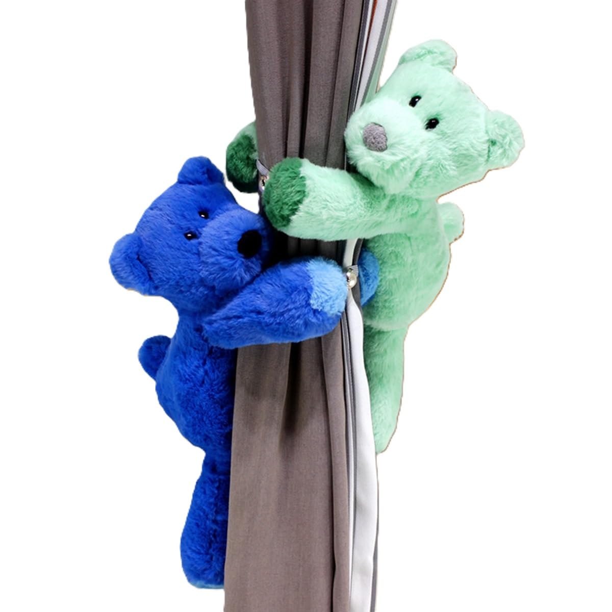 Embasses pour Rideaux, Lot de 2 Sangles Maintien Souples et moelleuses avec Bouton élastique(Blue+Green)