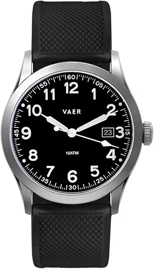 Vaer A-11 Standard Issue Calendar field watch with sapphire crystal and screw-down crown