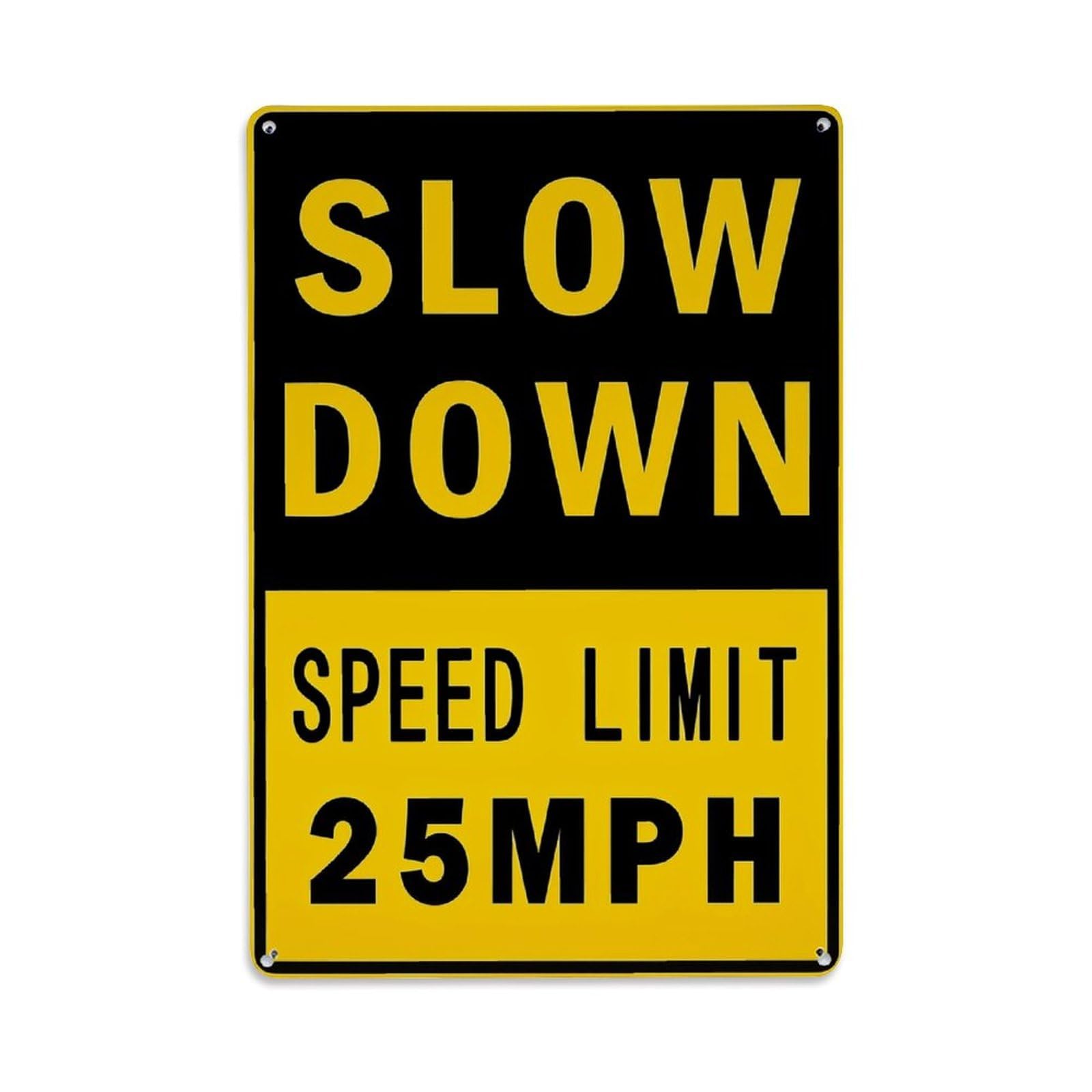 Nestemfo Vintage Slow Down Speed Limit Sign_1 Tin Sign Metal Sign, Living Room,Bar, Home, Bedroom Wall Decor,Retro Metal Poster 8X12 Inches