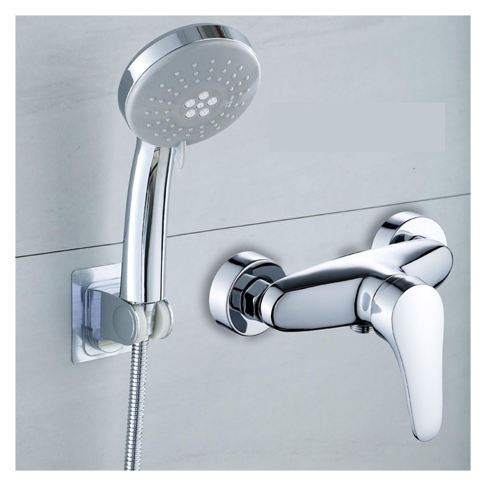 Ensemble de douche numérique chromé au design moderne pour salle de bain chic