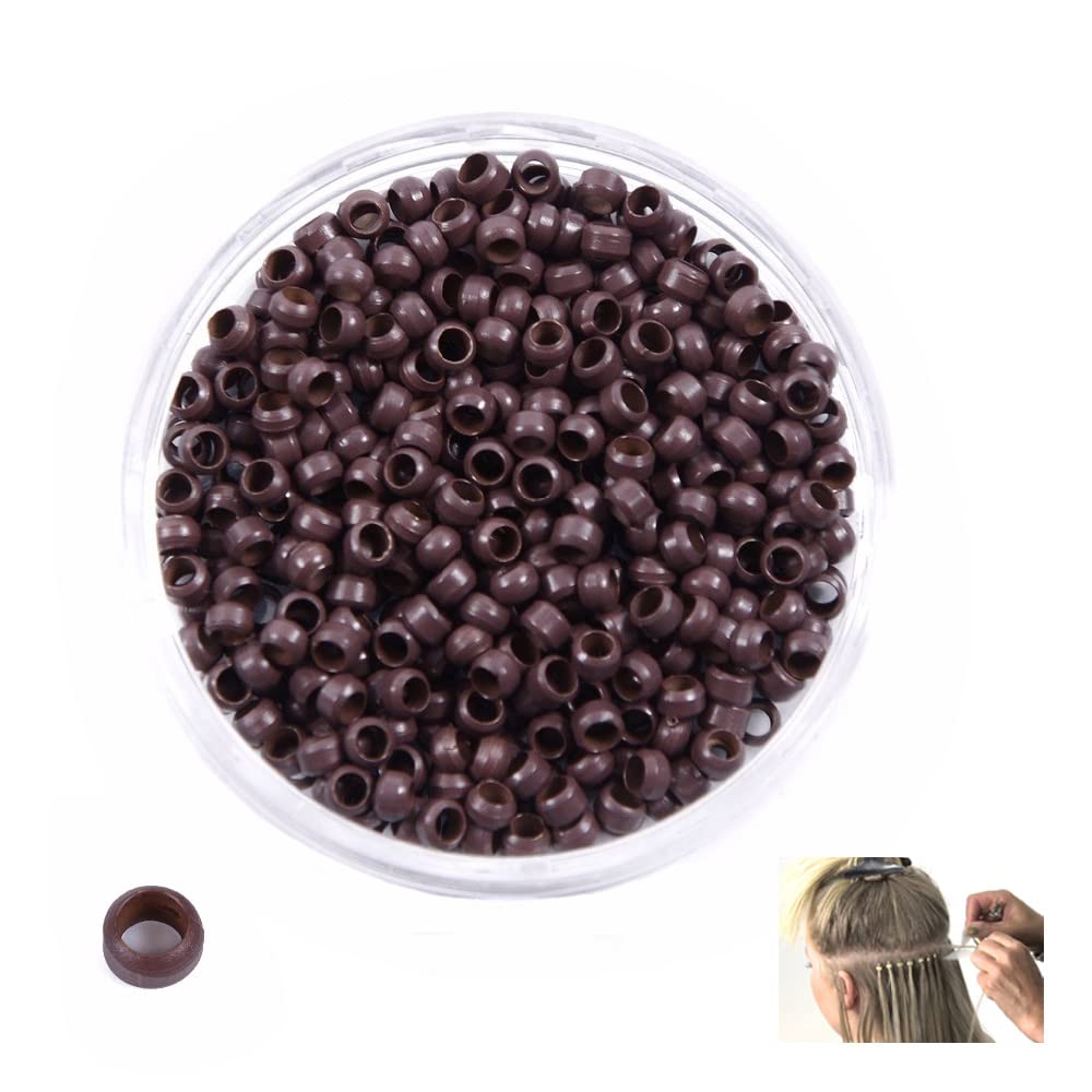 Copper Nano Ring/Beads 2.5 mm No silicone for Nano tip Feather Hair Extensions 1000 units/lot Brown