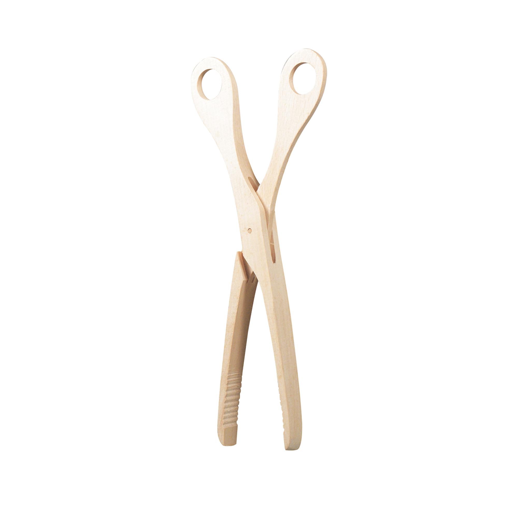 LINDEN SWEDEN Scissor Tongs - All-Purpose Buffet Server Handcrafted from Natural Beechwood, BPA Free, 11" long