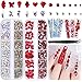 EBANKU Kit di Strass per Unghie, Set di Strass di Cristallo Retro Piatto AB Strass in Cristallo Strass Diamanti con 1 Pinzetta per Nail Art Artigianato Fai Da Te (Rosso)