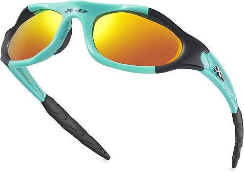 X LOOP Gafas de sol polarizadas deportivas juveniles para niños y adolescentes de 8 a 16 años, gafas envolventes de béisbol UV400