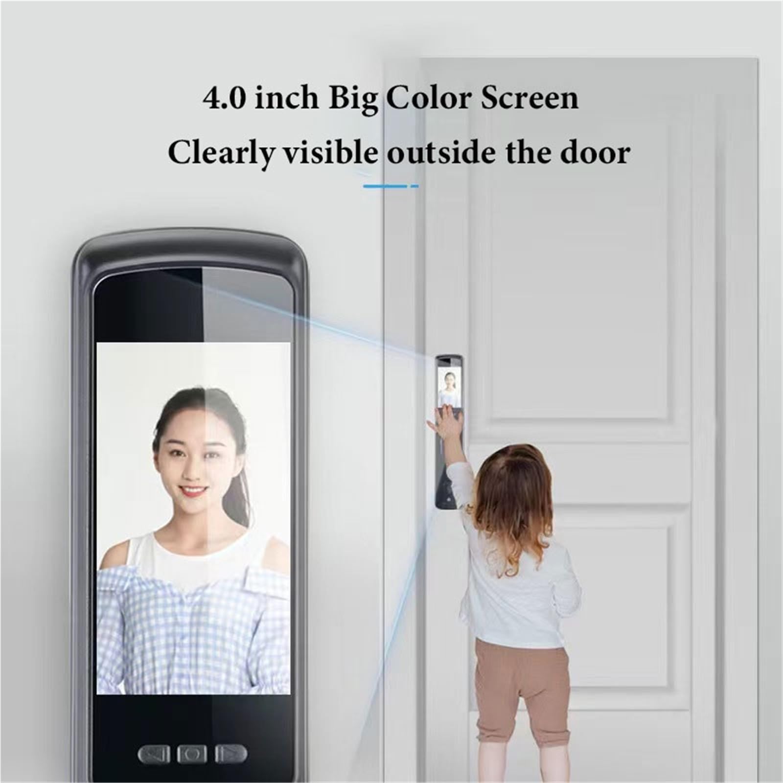 Zastosowanie do drzwi 40-80mm Inteligentny zamek Wbudowana kamera Rozpoznawanie twarzy 3D Zamek WIFI Sterowanie Blokada z użyciem linii papilarnych Biuro Handlowe(24 260Mortise)