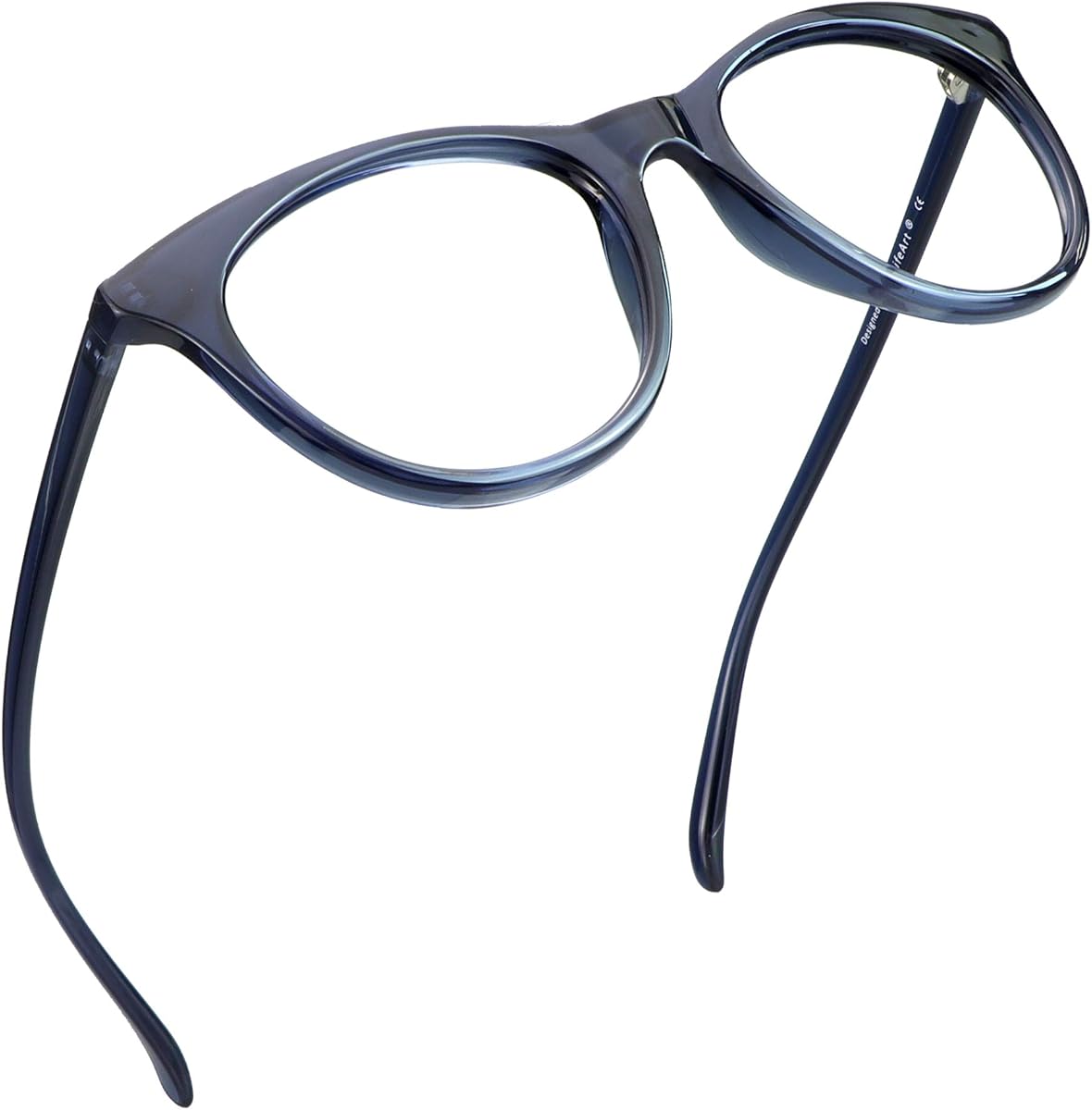 LifeArt Blue Light Blocking Glasses, Anti Eyestrain, Computer Reading Glasses, Gaming Glasses, TV Glasses for Women Men, Anti Glare (Clear Navy, +2.25 Magnification)