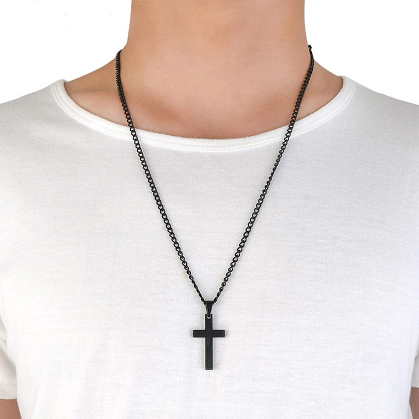 NEWITIN 12 Pieces Stainless Steel Necklaces for Men Hypoallergenic Necklace Unisex Punk Necklace Amulet Pendant Nail Cross Viking Necklaces for Men Women