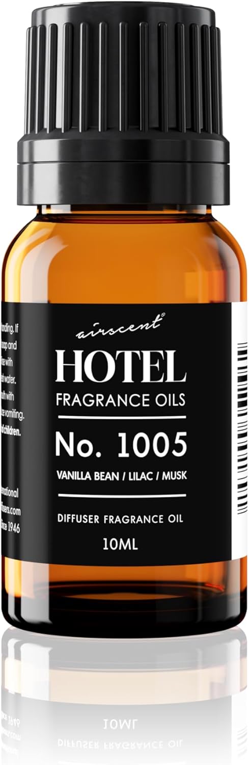 AirScent Hotel Diffuser Oil No. 1005 - Vanilla Bean Lilac Sandalwood - Hotel Scent Dupe - Premium Fragrance Oil for Ultrasonic and Waterless Diffusers and Crafting - 500 mL, 16.9 fl oz Glass Bottle